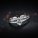 Wholesale Trendy Real 925 Sterling Silver heart shape White CZ Ring for Woman opening  adjustable ring asymmetrical  jewelry TGSLR134 4 small