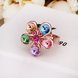 Wholesale Trendy Rose Gold Plant Multi Crystal Ring TGGPR1212 4 small