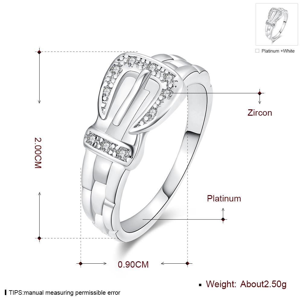 Wholesale Romantic Platinum Geometric White CZ Ring TGGPR689 5