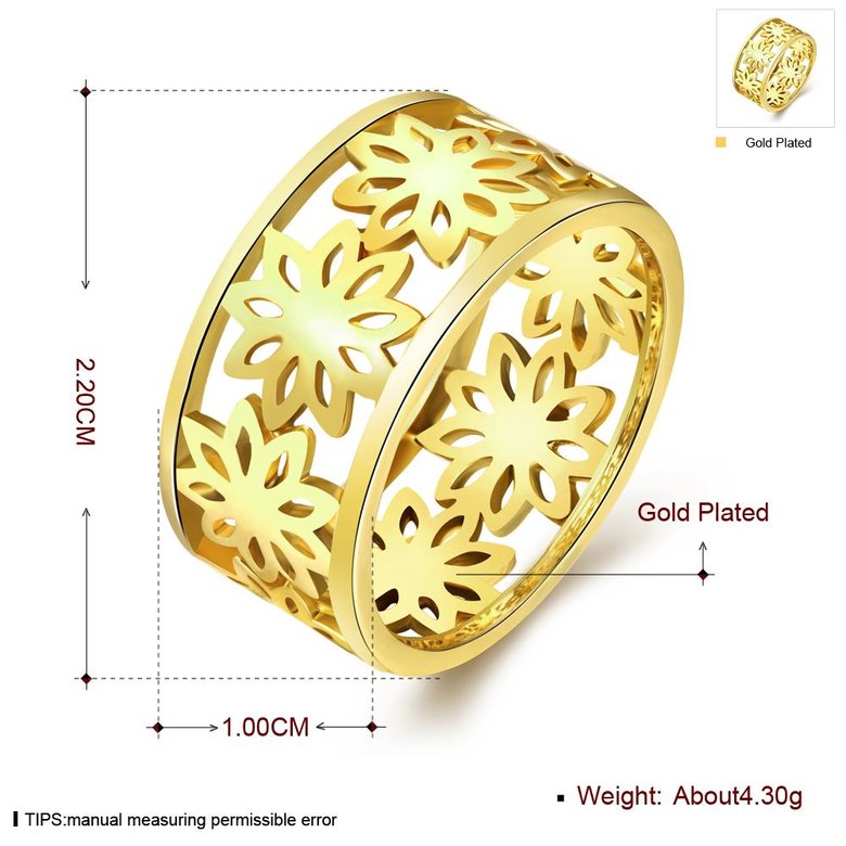Wholesale Punk 24K Gold Geometric CZ Ring TGGPR1230 0