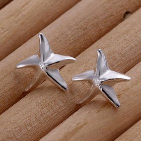 Wholesale Cute Starfish Stud Earrings for Women Silver Fashion Earings Studs Korean Design Jewelry TGSPE133